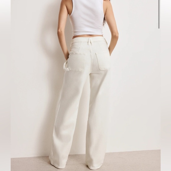 Good American‎ Good '90s Carpenter Jeans Off-White Denim Pants - Picture 2 of 7